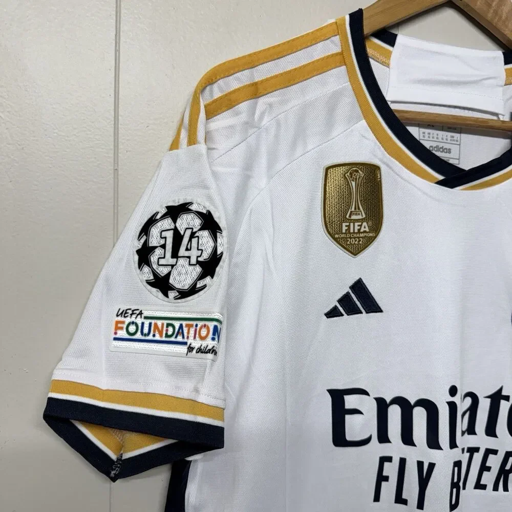 Adidas Real Madrid 23/24 Home Jersey Vini Jr #7 FIFA Patch Slim Fit Men XL NWT